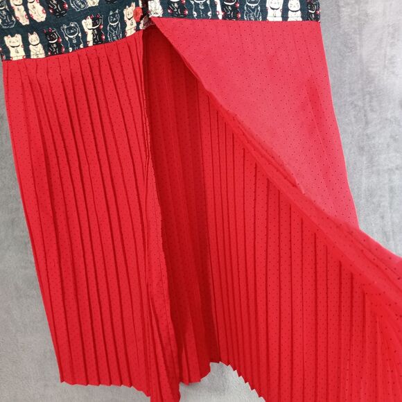 Retro Pin Up Style Dress Asian Cats Polka Dot Top Shirt Layering Unique Funky - Picture 9 of 11